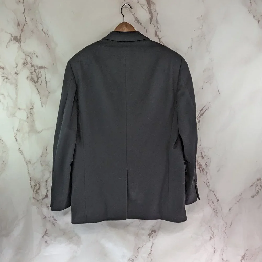 J Crew Blazer Mens Medium Black Velvet 3 Button Suit Jacket Sport Coat